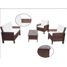 Muebles de mimbre de Brown de la manera 4PCS